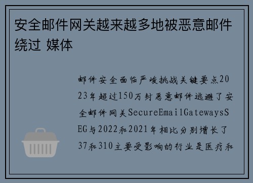 安全邮件网关越来越多地被恶意邮件绕过 媒体